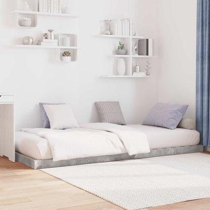 Floor Bed Frame Concrete Grey 80 x 200 cm Engineered Wood