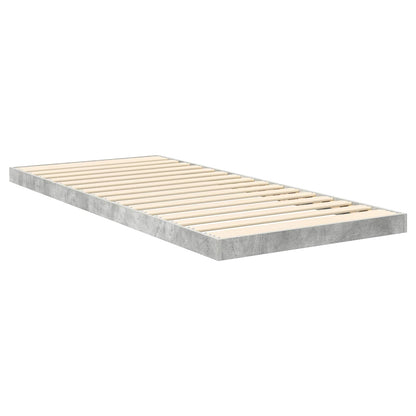Floor Bed Frame Concrete Grey 80 x 200 cm Engineered Wood