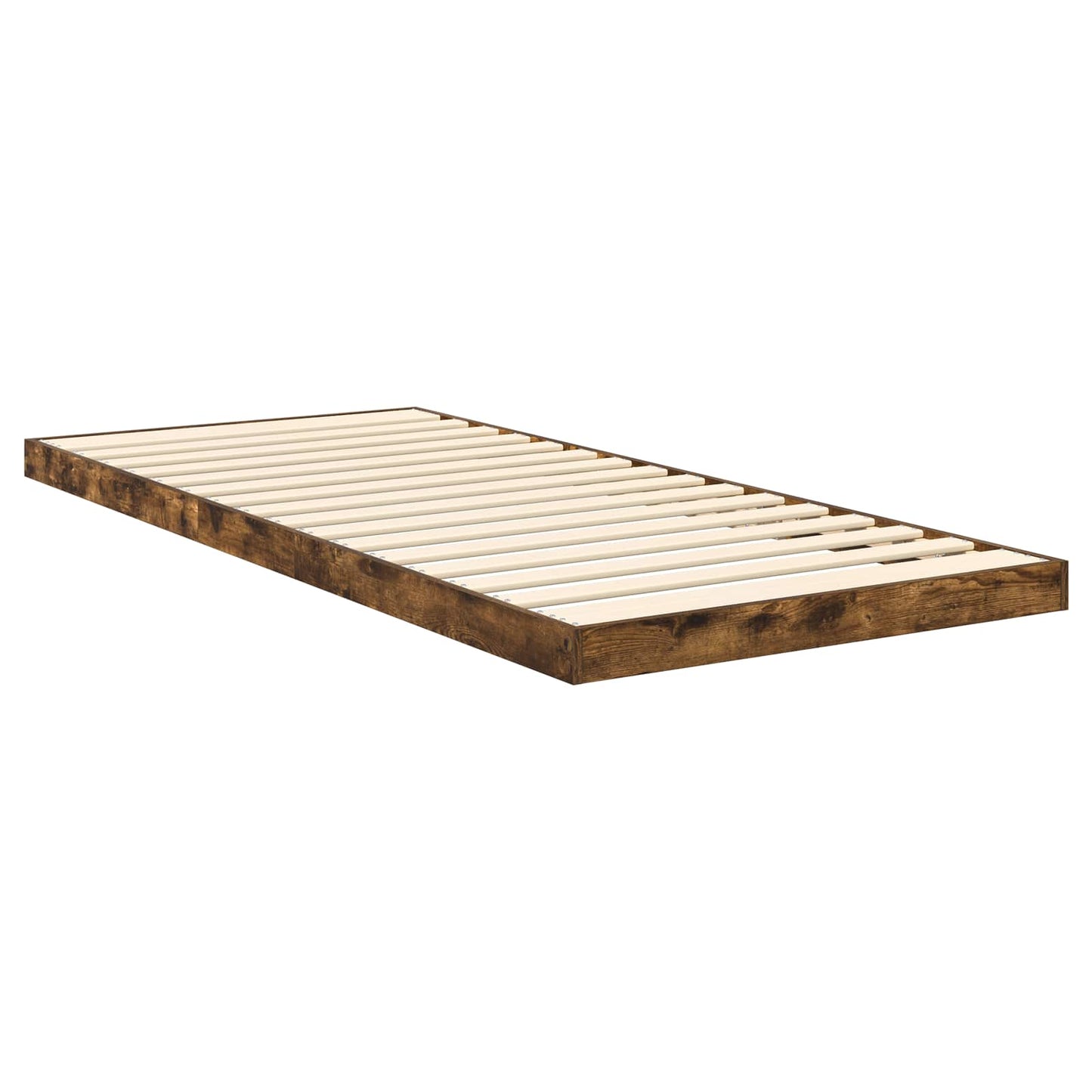 Floor Bed Frame Smoked Oak 80 x 200 cm Engineered Wood