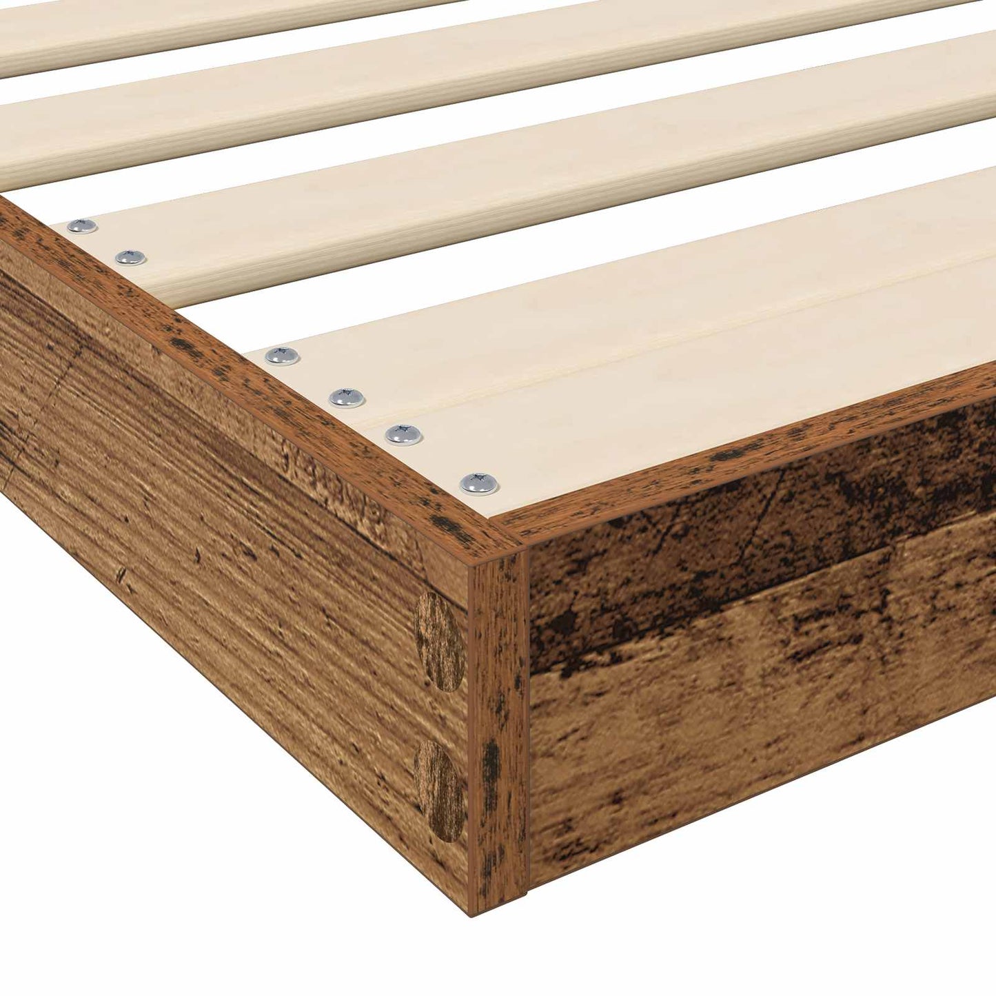 Floor Bed Frame Old Wood 80 x 200 cm Engineered Wood