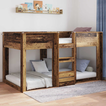 Floor Bed Frame Old Wood 80 x 200 cm Engineered Wood