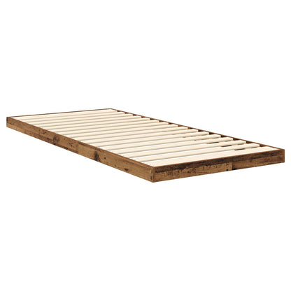 Floor Bed Frame Old Wood 80 x 200 cm Engineered Wood