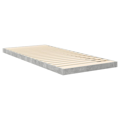 Floor Bed Frame Concrete Grey 90 x 200 cm Engineered Wood