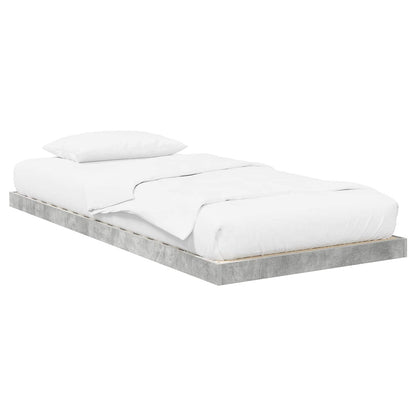 Floor Bed Frame Concrete Grey 100 x 200 cm Engineered Wood