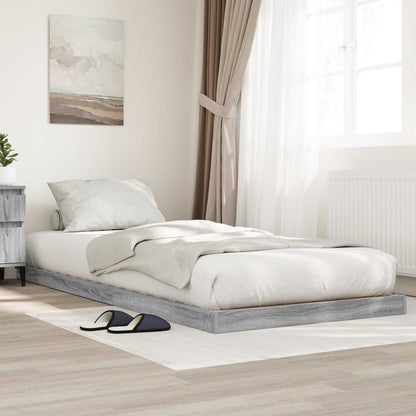 Floor Bed Frame Grey Sonoma 100 x 200 cm Engineered Wood
