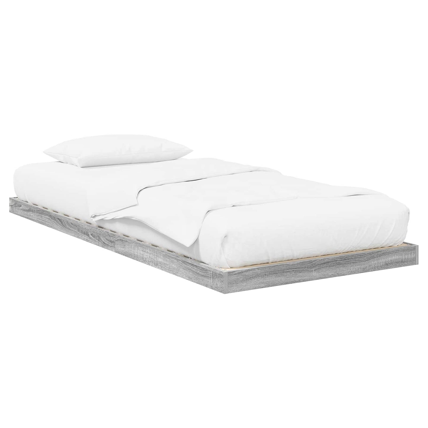 Floor Bed Frame Grey Sonoma 100 x 200 cm Engineered Wood