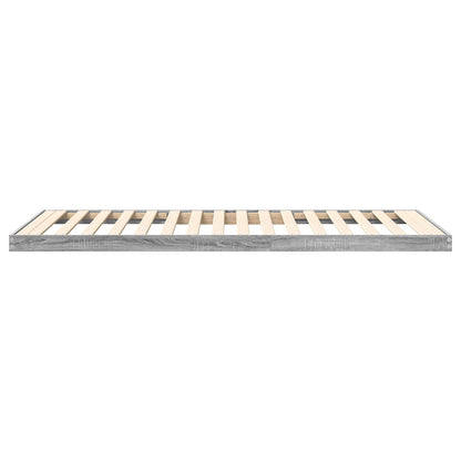 Floor Bed Frame Grey Sonoma 100 x 200 cm Engineered Wood