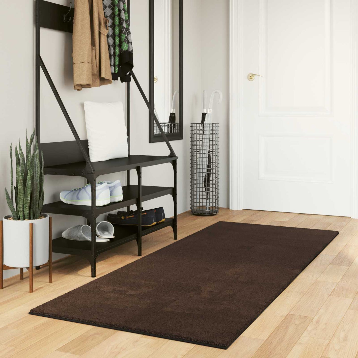 Medium Pile Soft and Washable Rug HUARTE Brown 200 x 80 cm