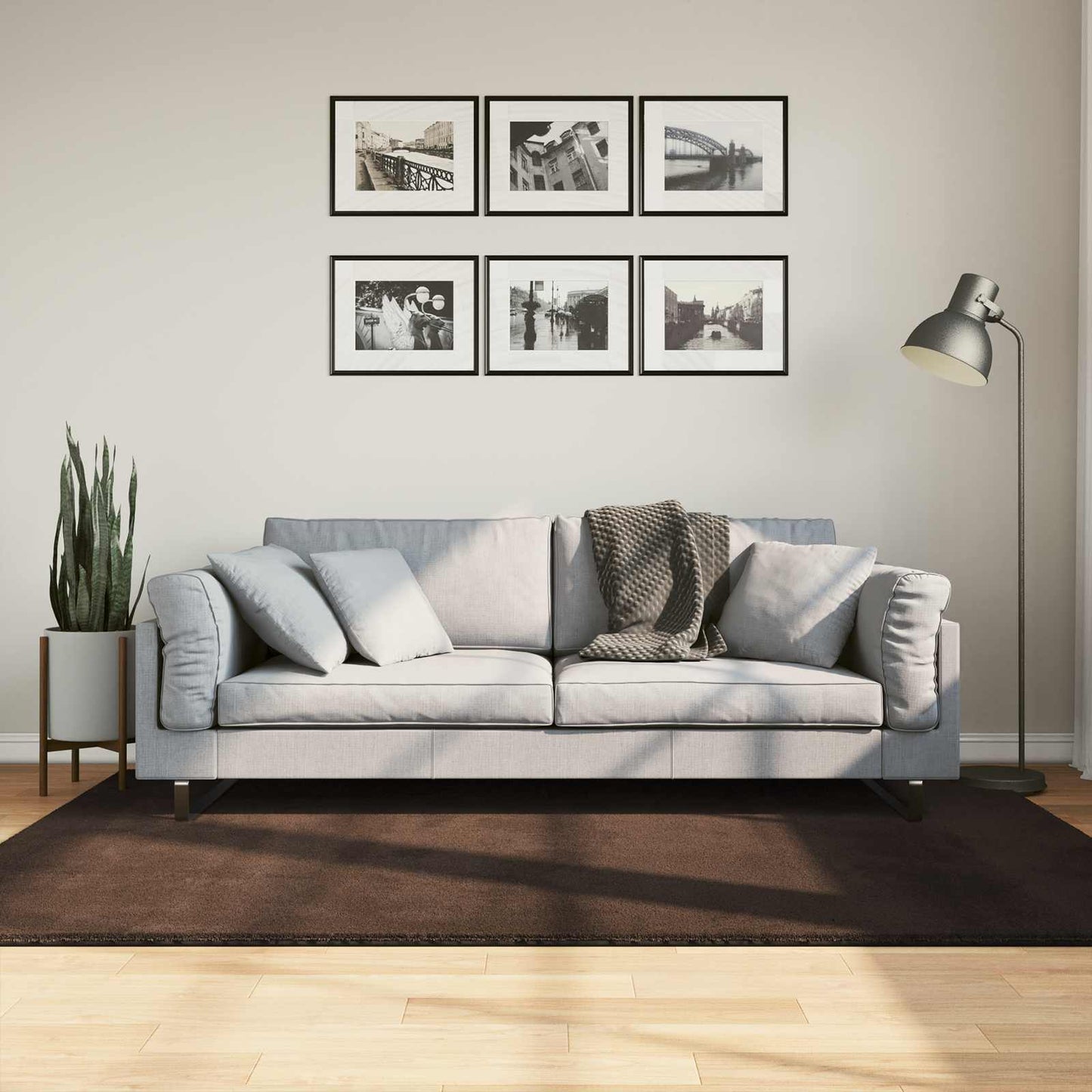 Medium Pile Soft and Washable Rug HUARTE Brown 200 x 140 cm