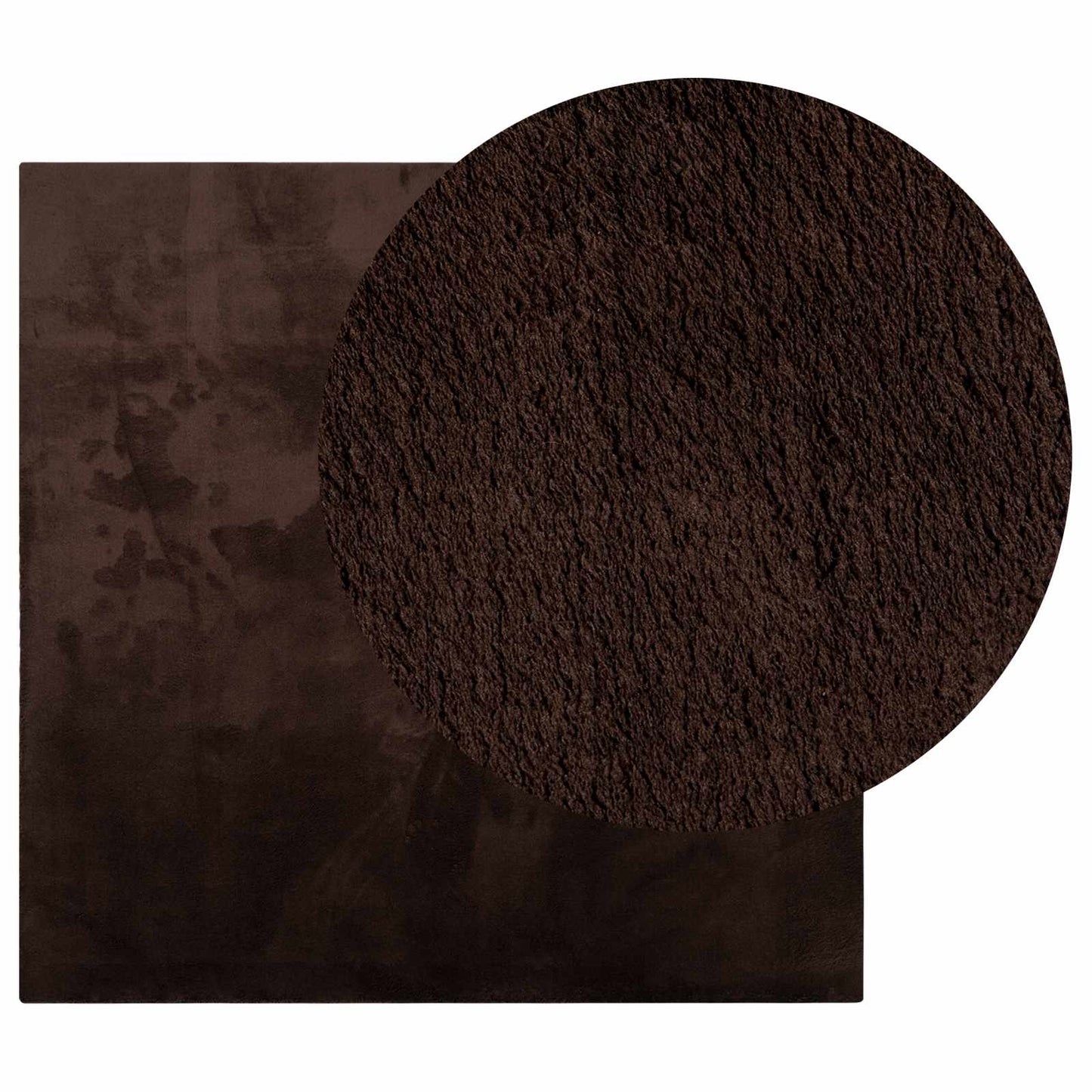 Medium Pile Soft and Washable Rug HUARTE Brown 120 x 120 cm