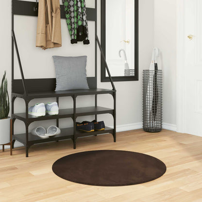 Medium Pile Soft and Washable Rug HUARTE Brown Ø 80 CM