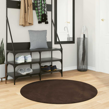 Medium Pile Soft and Washable Rug HUARTE Brown Ø 100 CM