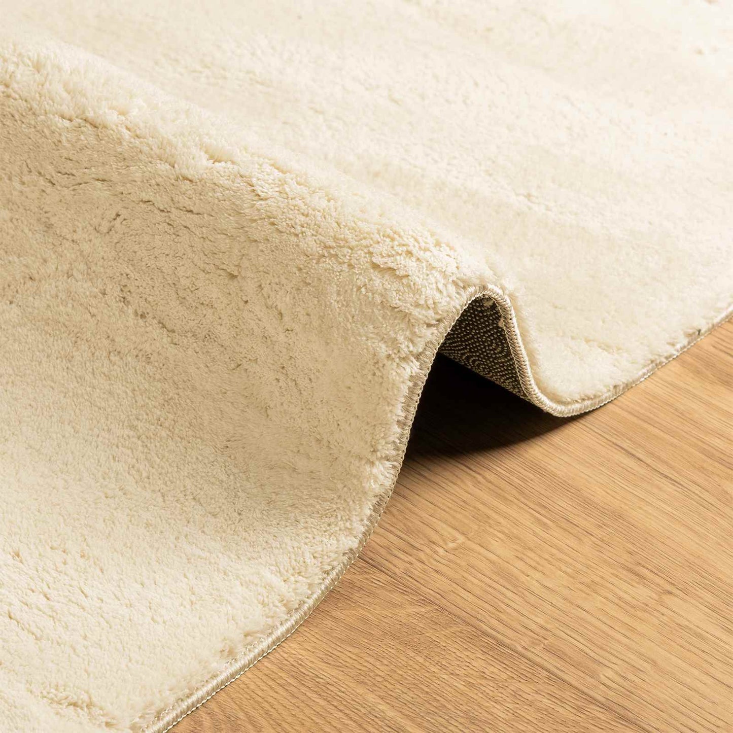 Medium Pile Soft and Washable Rug HUARTE Cream 80 x 500 cm