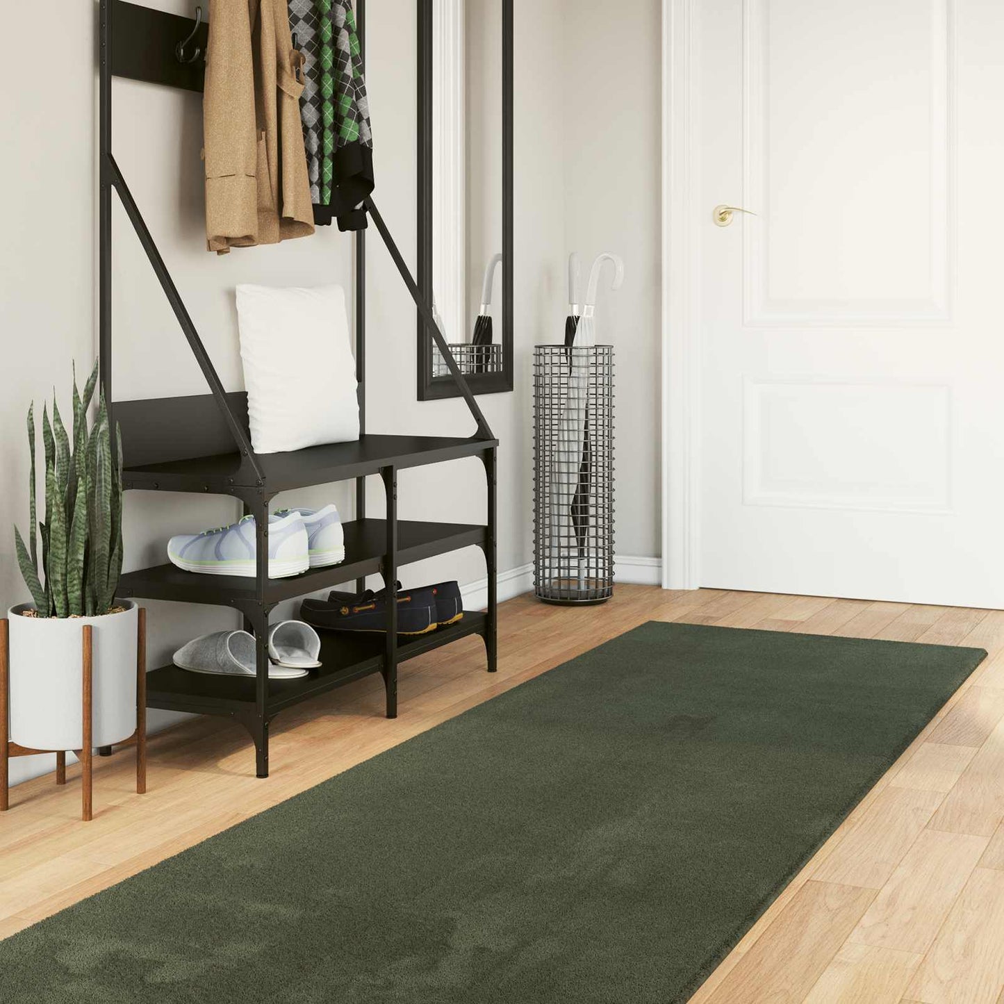 Medium Pile Soft and Washable Rug HUARTE Forest green Polyester