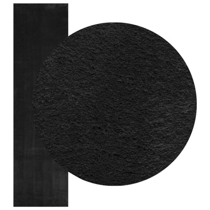 Medium Pile Soft and Washable Rug HUARTE Black 300 x 80 cm