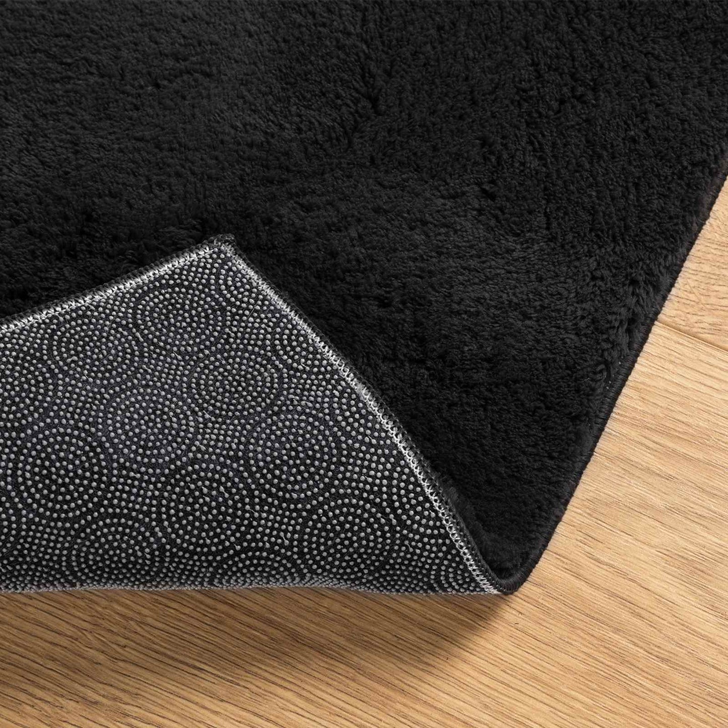Medium Pile Soft and Washable Rug HUARTE Black 1000 x 80 cm