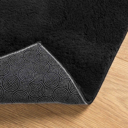 Medium Pile Soft and Washable Rug HUARTE Black 1000 x 80 cm