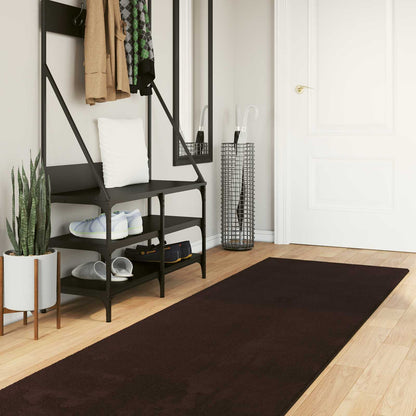 Medium Pile Soft and Washable Rug HUARTE Brown 500 x 80 cm
