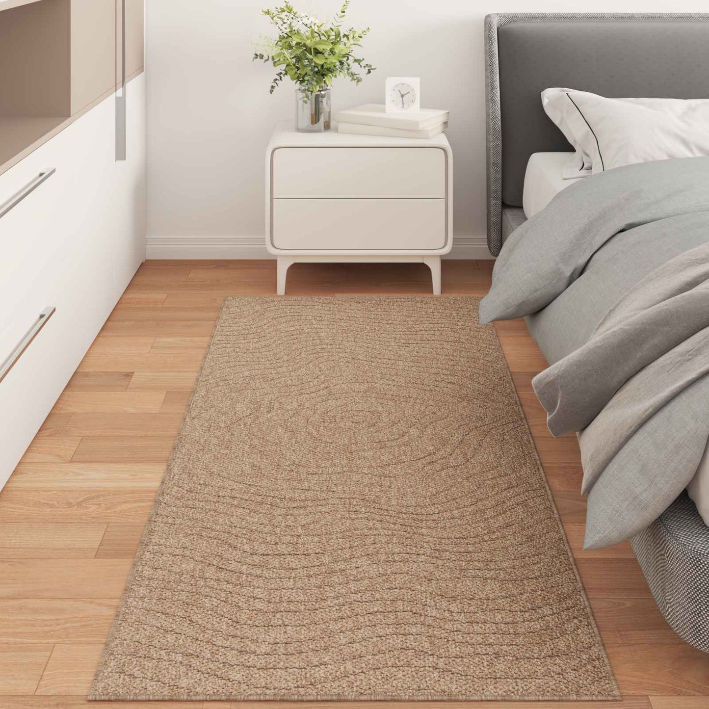 Area Rugs Moire Rectangular AGIRA Natural 200 x 80 cm Polyester