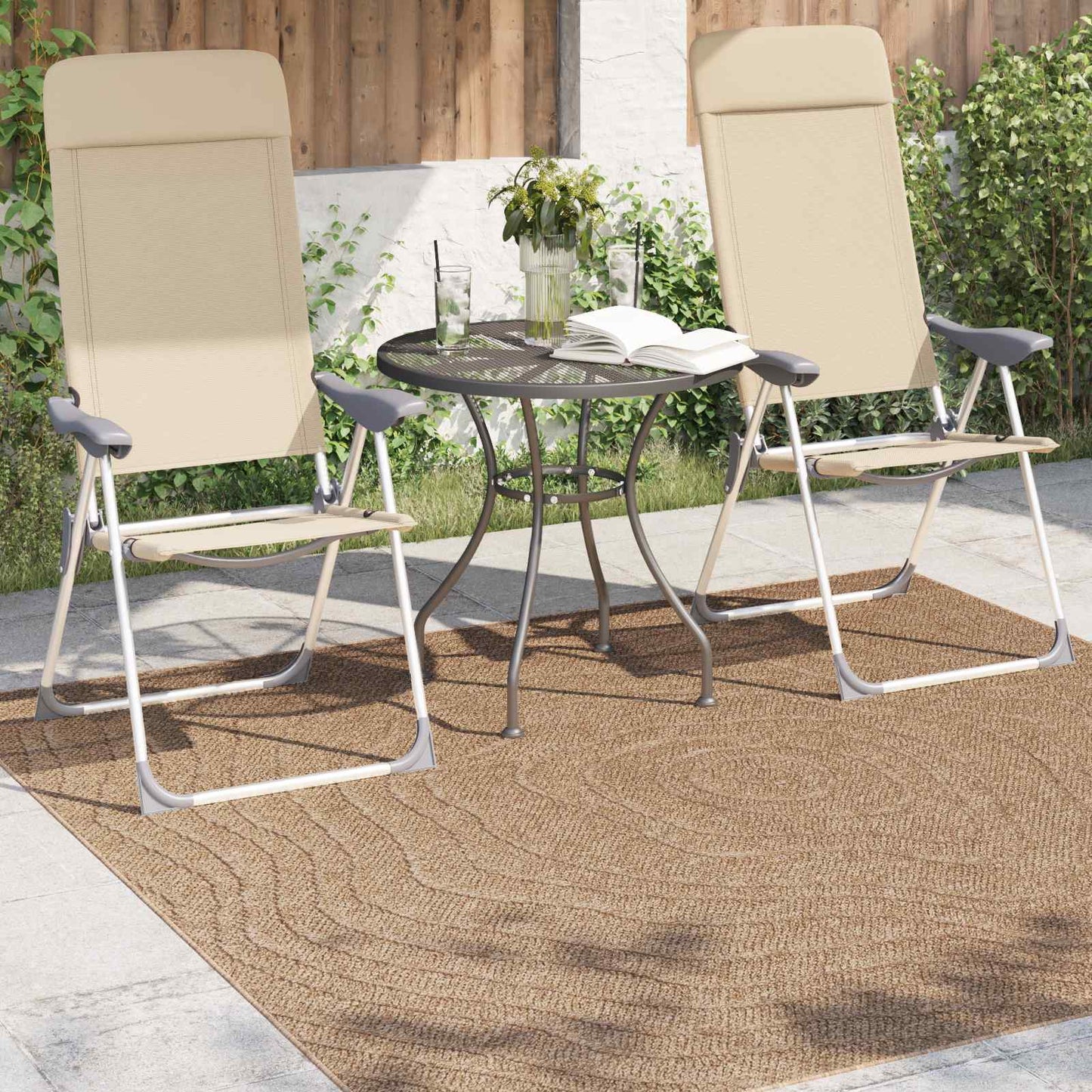 Area Rugs Moire Square AGIRA Natural 200 x 200 cm Polyester