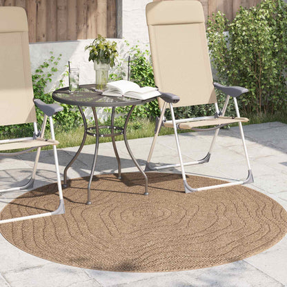 Area Rugs Round Moire AGIRA Natural Ø 160 CM Polyester