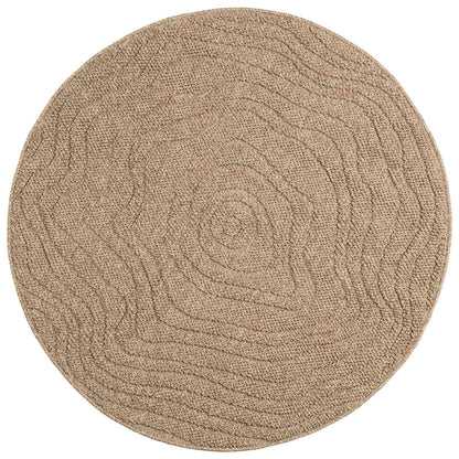Area Rugs Round Moire AGIRA Natural Ø 160 CM Polyester