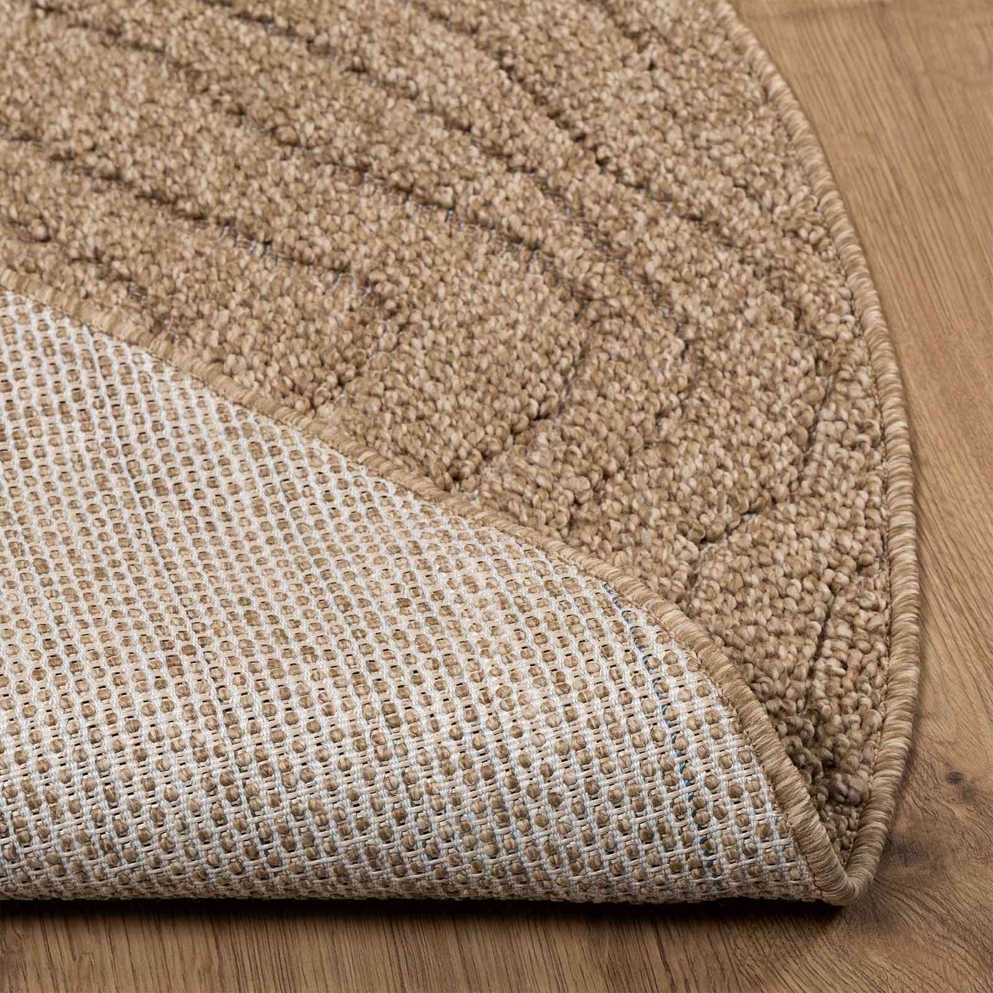 Area Rugs Round Moire AGIRA Natural Ø 200 CM Polyester