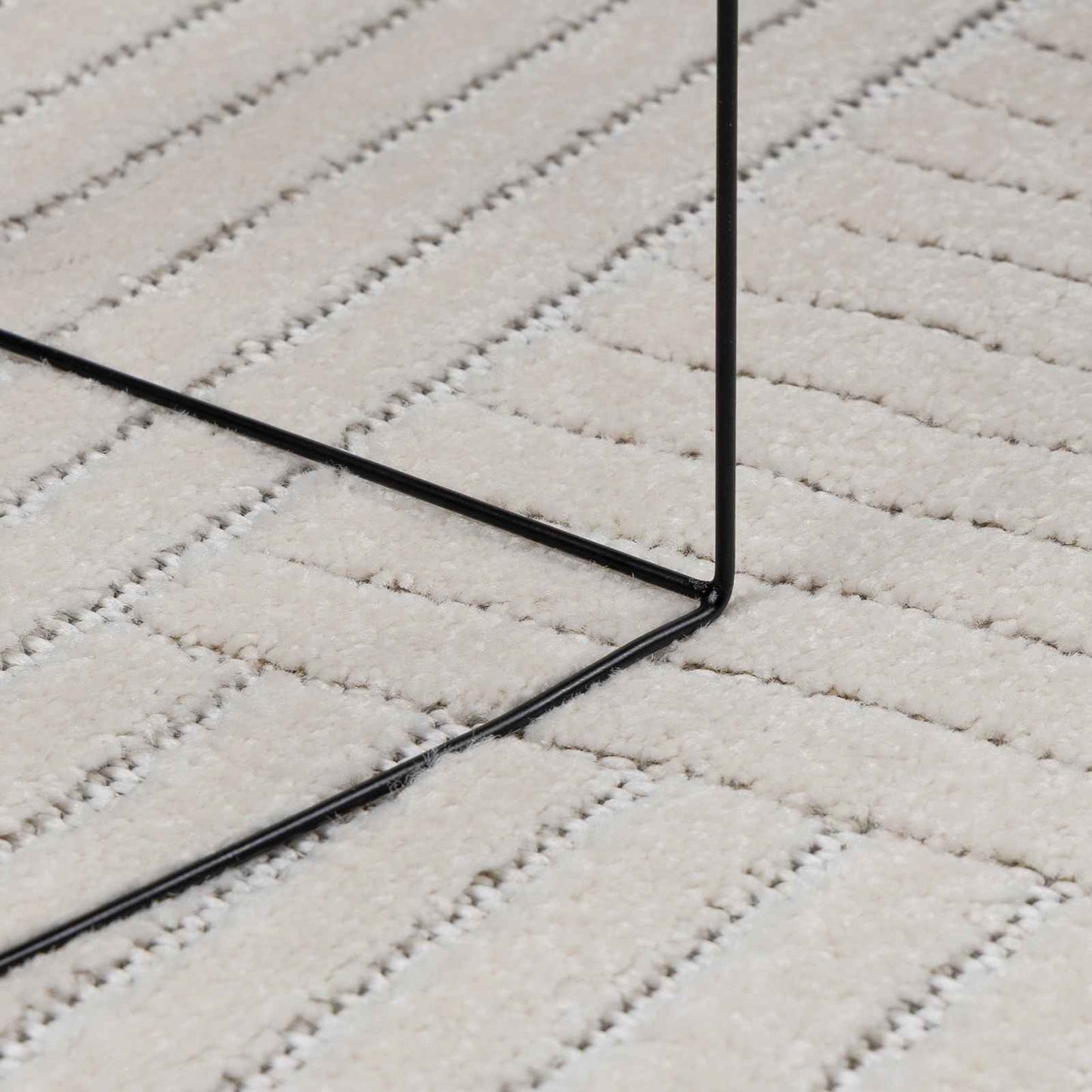 Area Rugs Square PALMERAS Cream 120 x 120 cm Polyester