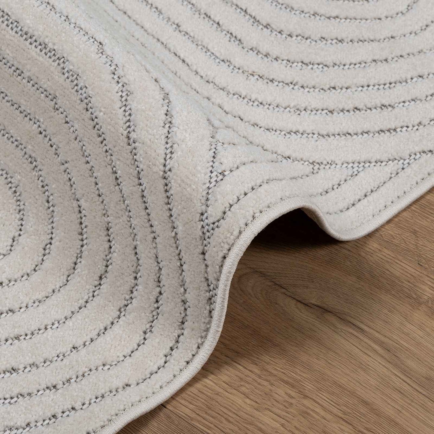 Area Rugs Square PALMERAS Cream 120 x 120 cm Polyester