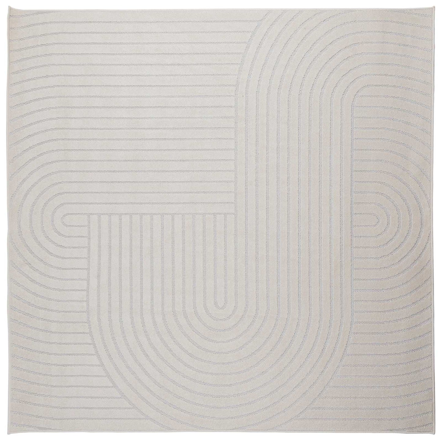 Area Rugs Square PALMERAS Cream 120 x 120 cm Polyester