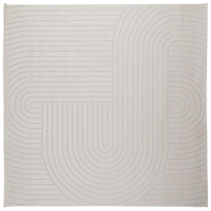 Area Rugs Square PALMERAS Cream 120 x 120 cm Polyester