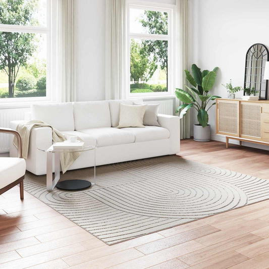 Indoor and Outdoor Rug PALMERAS Cream 240 x 240 cm Polyester