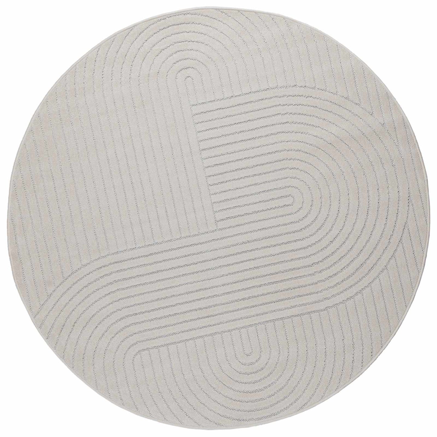 Area Rugs Round PALMERAS Cream Ø 120 CM Polyester