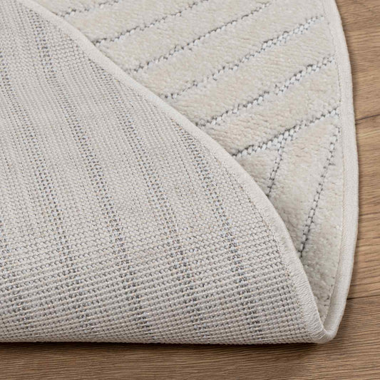 Indoor and Outdoor Rug PALMERAS Cream Ø 160 CM Polyester