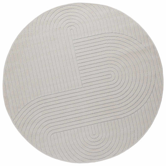 Indoor and Outdoor Rug PALMERAS Cream Ø 160 CM Polyester
