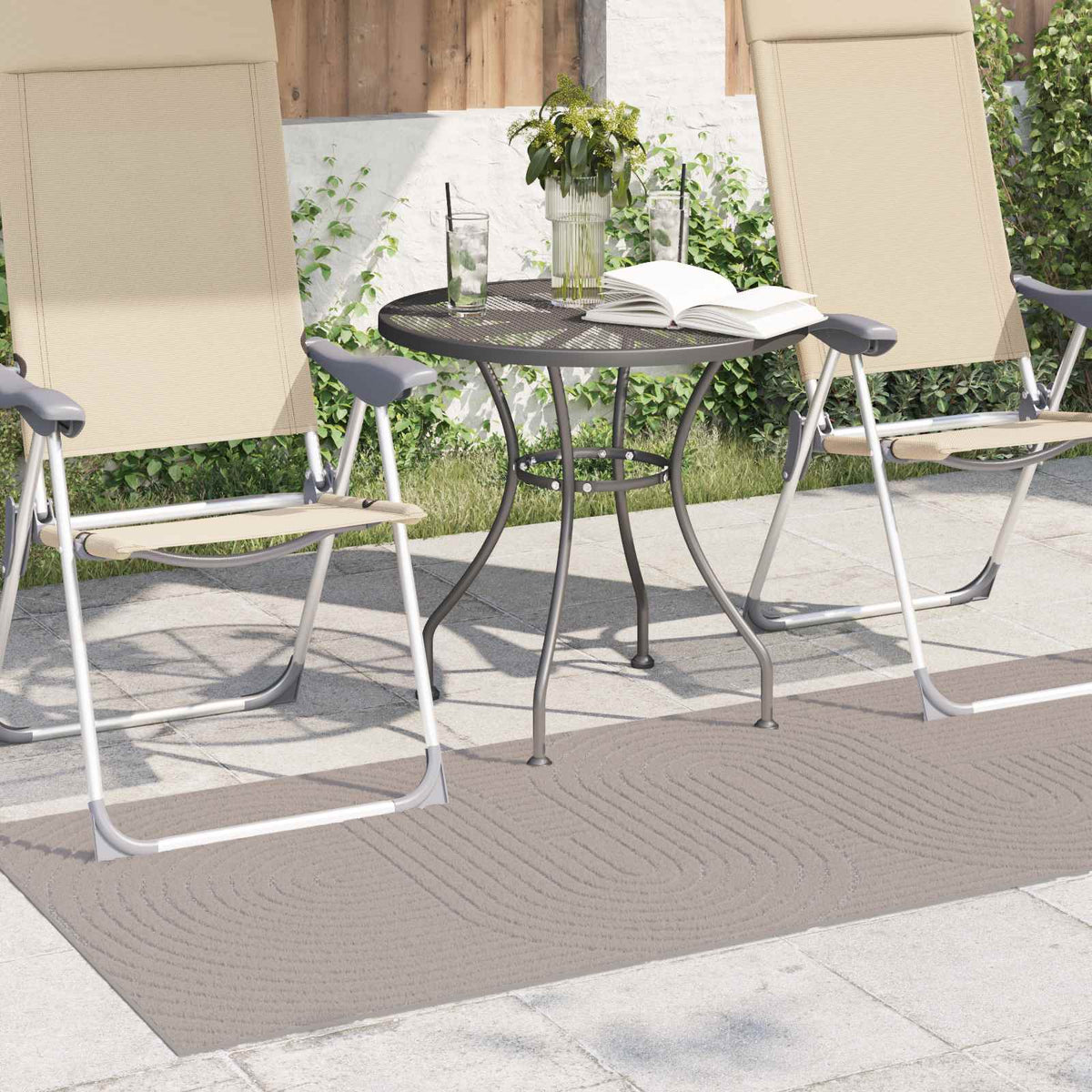 Indoor and Outdoor Rug PALMERAS Beige 80 x 200 cm Polyester