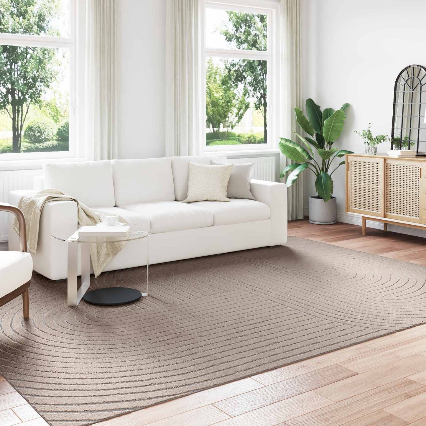 Area Rugs Rectangular PALMERAS Beige 340 x 240 cm Polyester