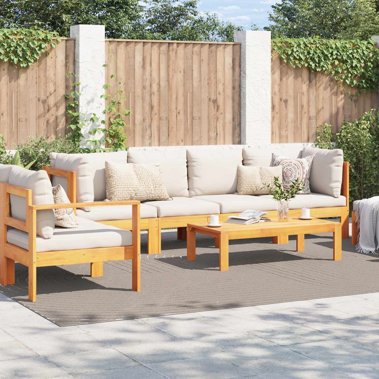 Area Rugs Rectangular PALMERAS Beige 340 x 240 cm Polyester