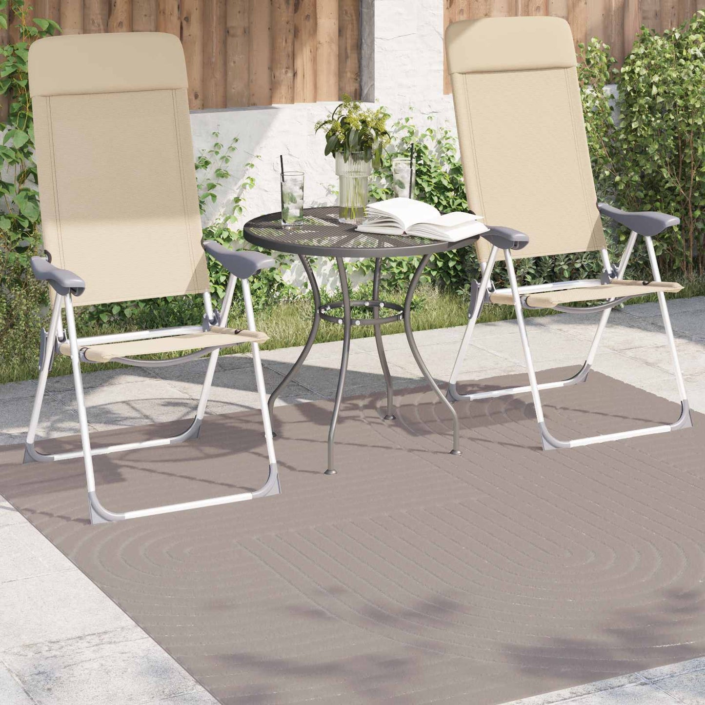 Area Rugs Square PALMERAS Beige 200 x 200 cm Polyester