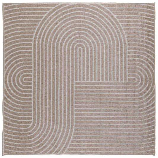 Indoor and Outdoor Rug PALMERAS Beige 200 x 200 cm Polyester