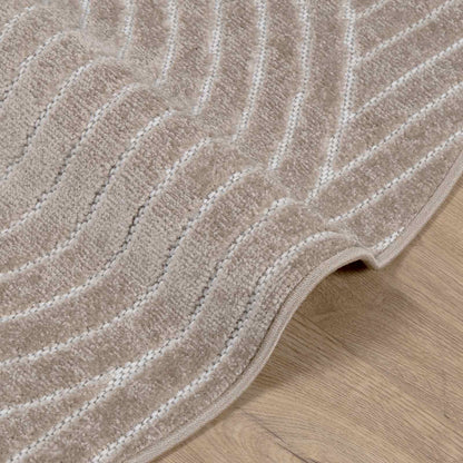 Area Rugs Round PALMERAS Beige Ø 120 CM Polyester
