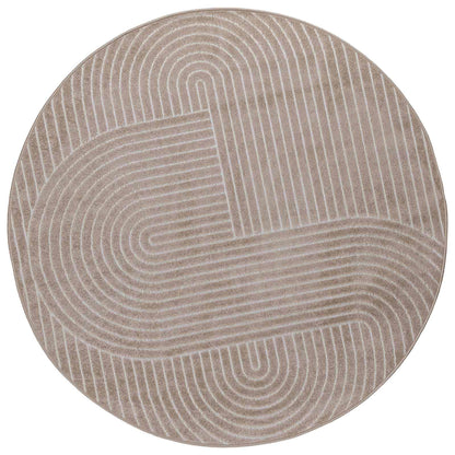 Area Rugs Round PALMERAS Beige Ø 120 CM Polyester