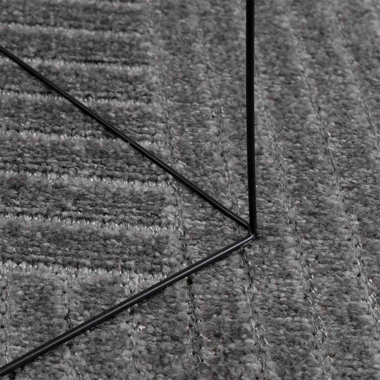 Area Rugs Square PALMERAS Anthracite 200 x 200 cm Polyester