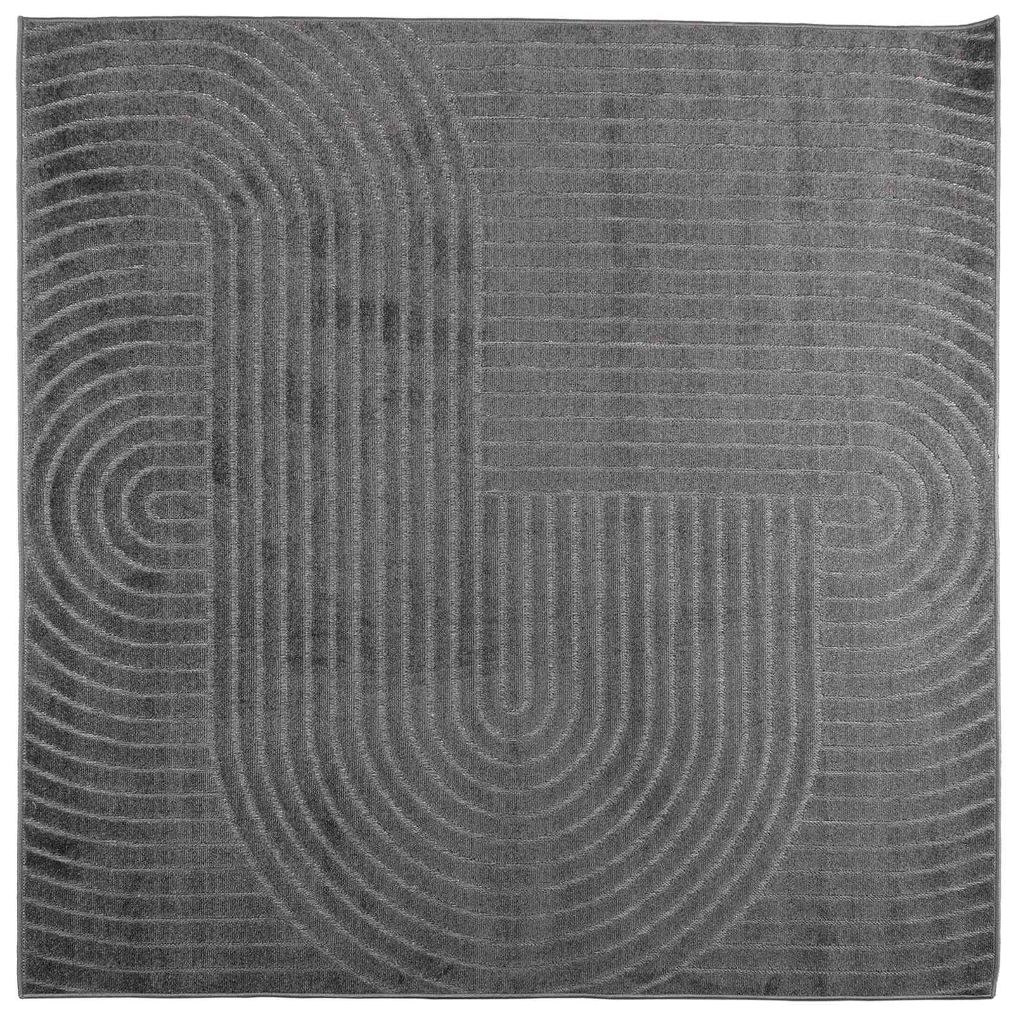 Area Rugs Square PALMERAS Anthracite 200 x 200 cm Polyester