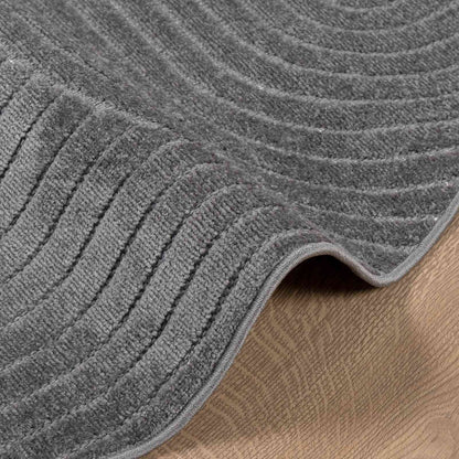 Area Rugs Round PALMERAS Anthracite Ø 120 CM Polyester
