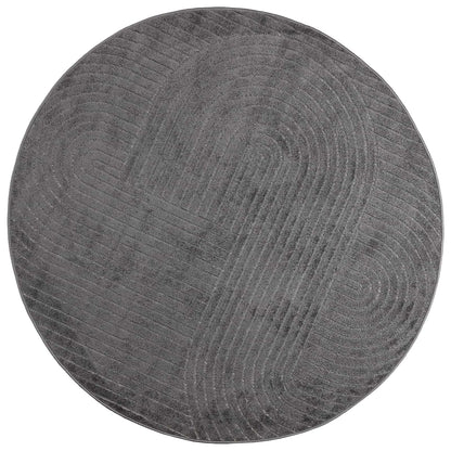 Area Rugs Round PALMERAS Anthracite Ø 120 CM Polyester