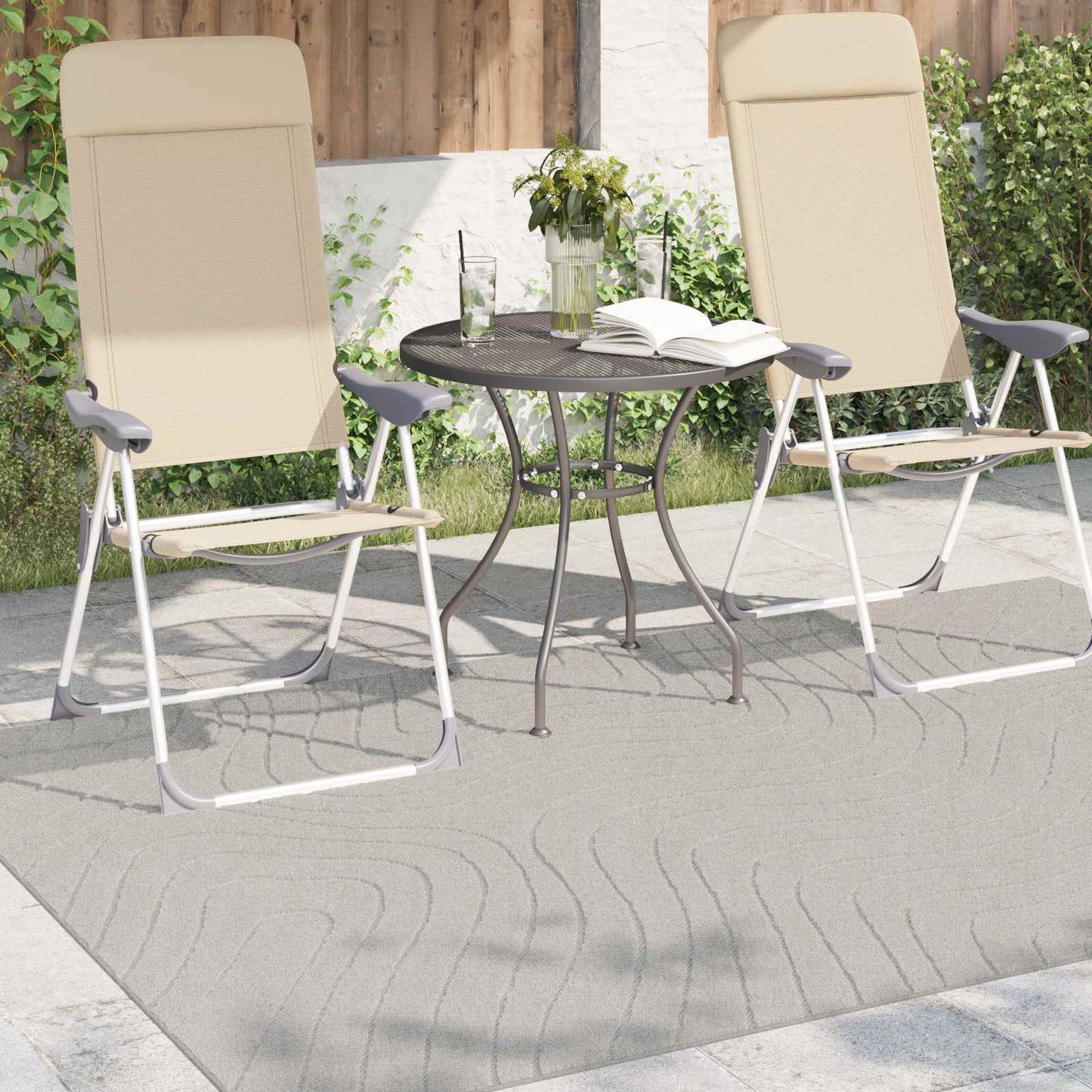 Area Rugs Rectangular PALMERAS Cream 200 x 140 cm Polyester