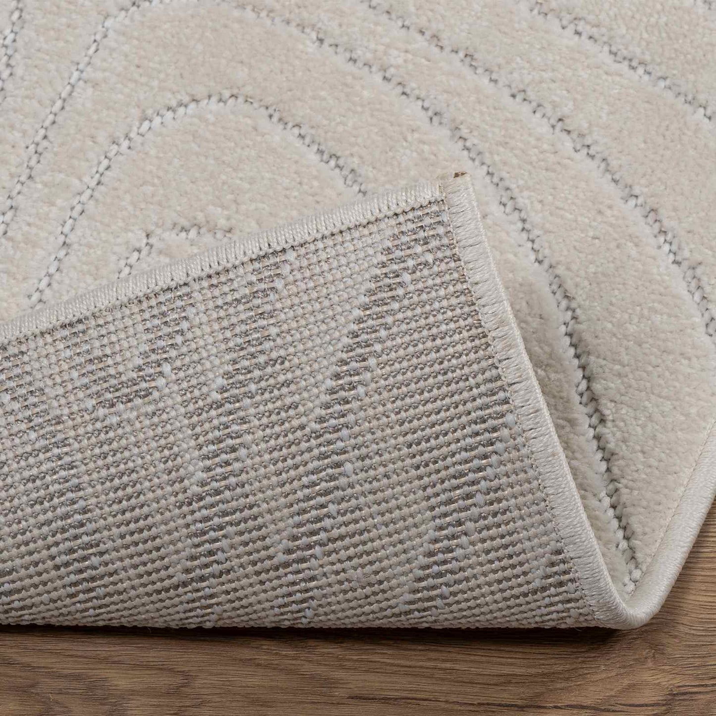 Area Rugs Rectangular PALMERAS Cream 280 x 200 cm Polyester