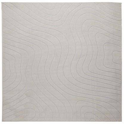 Area Rugs Square PALMERAS Cream 120 x 120 cm Polyester