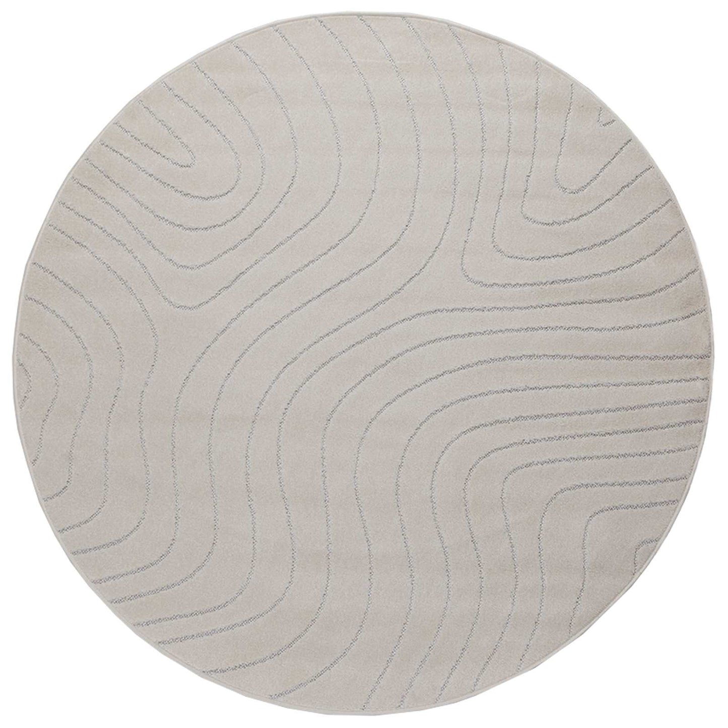 Area Rugs Round PALMERAS Cream Ø 120 CM Polyester